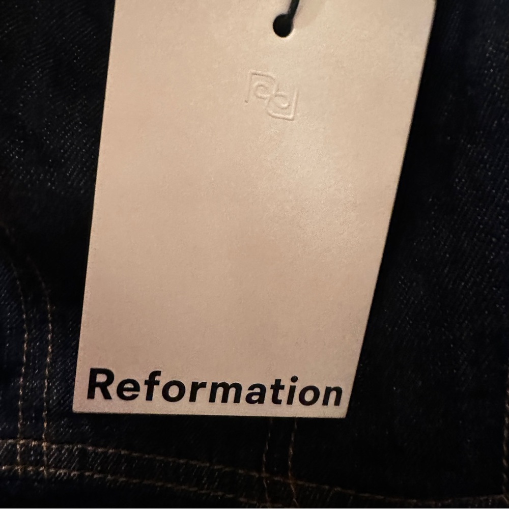 NWT Reformation Delia Denim Mini Dress size 6 reg $289 - Picture 10 of 12